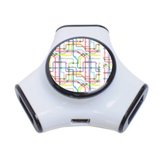 Tube Map Seamless Pattern 3-port Usb Hub