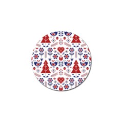 Scandinavian Folk Seamless Pattern Golf Ball Marker