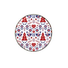 Scandinavian Folk Seamless Pattern Hat Clip Ball Marker (4 Pack)