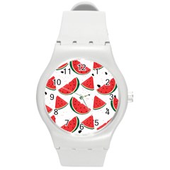 Watermelon Seamless Pattern Round Plastic Sport Watch (m)