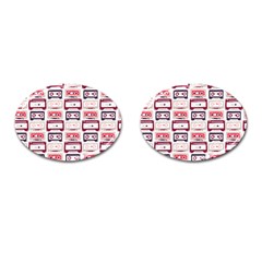 Cassettes Seamless Pattern Cufflinks (oval)