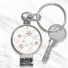 Christmas Background With Snowflake And Star Seamless Pattern Nail Clippers Key Chain by Jancukart