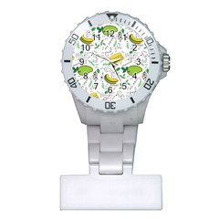 Hamburger With Fruits Seamless Pattern Plastic Nurses Watch