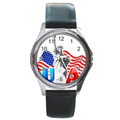 New York City Holiday United States Usa Round Metal Watch