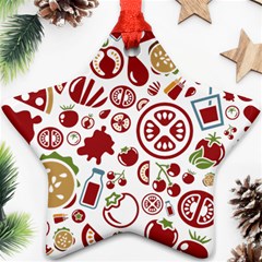 Pizza Seamless Pattern Background Ornament (star) by Jancukart