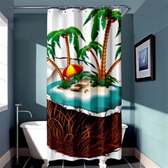 Coconut And Holiday Beach Food Shower Curtain 36  X 72  (stall) 