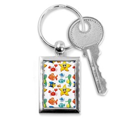 Fish Ocean Water Sea Life Seamless Background Key Chain (rectangle)