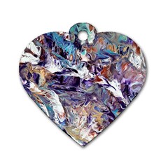 Abstract Cross Currents Dog Tag Heart (two Sides)