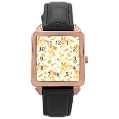 Cute Rabbits - Easter Spirit  Rose Gold Leather Watch  by ConteMonfrey