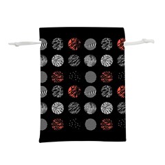 Black And Multicolored Polka Dot Wallpaper Artwork Digital Art Lightweight Drawstring Pouch (m) by danenraven