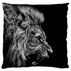 Roar Angry Male Lion Black Standard Flano Cushion Case (two Sides) by danenraven