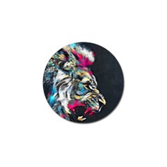 Angry Male Lion Roar Golf Ball Marker (4 Pack) by danenraven