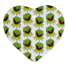 Kermit The Frog Heart Ornament (two Sides) by Valentinaart