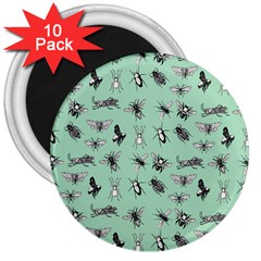 Insects Pattern 3  Magnets (10 Pack)  by Valentinaart