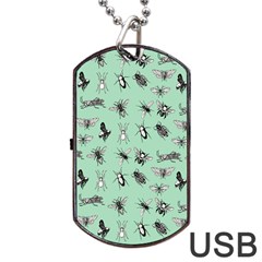 Insects Pattern Dog Tag Usb Flash (two Sides) by Valentinaart