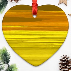 Yellow And Gold Horizontal Stripes - Abstract Art Ornament (heart)