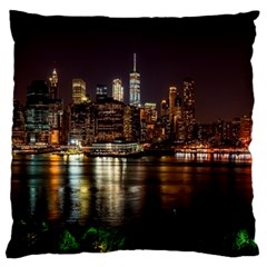 New York City Panorama Urban Hudson River Water Standard Flano Cushion Case (one Side) by danenraven