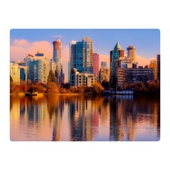 Vancouver Canada Sea Ocean Reflections Skyline Double Sided Flano Blanket (mini)  by danenraven