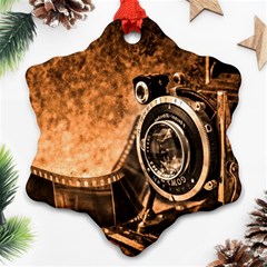 Camera Film Vintage Film Camera Old Old Camera Ornament (snowflake) by danenraven