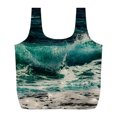 Sea Ocean Waves Seascape Beach Full Print Recycle Bag (l)