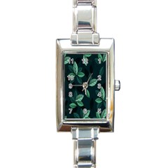 Leaves Pattern Rectangle Italian Charm Watch by artworkshop