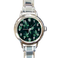 Leaves Pattern Round Italian Charm Watch