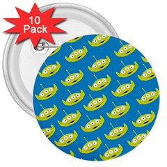 Pattern Aliens 3  Buttons (10 Pack) 