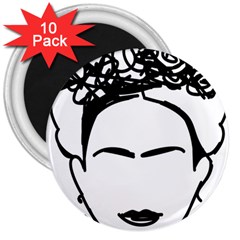 Frida Kahlo  3  Magnets (10 Pack)  by Sobalvarro