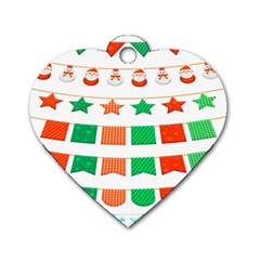 Christmas Bunting Banners Dog Tag Heart (one Side)