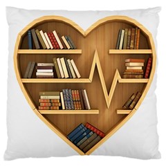 Bookshelf Heart Standard Flano Cushion Case (two Sides) by artworkshop