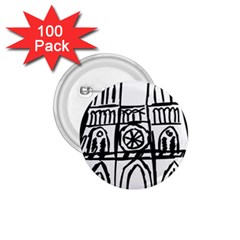 Gold Foil Notre Dame 1 75  Buttons (100 Pack)  by artworkshop