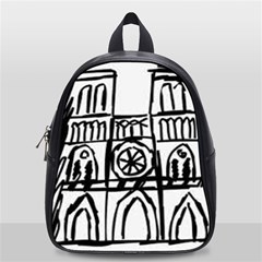 Gold Foil Notre Dame School Bag (small) by artworkshop