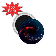 Fluid Swirl Spiral Twist Liquid Abstract Pattern 1 75  Magnets (100 Pack) 