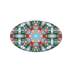 Geometric Symmetrical Symmetry Data Futuristic Sticker Oval (100 Pack)