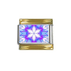 Snowflake Kaleidoscope Template Background Gold Trim Italian Charm (9mm)