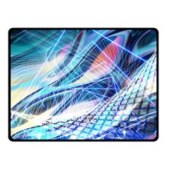 Background Neon Geometric Cubes Colorful Lights Fleece Blanket (small) by Ravend