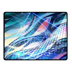 Background Neon Geometric Cubes Colorful Lights Double Sided Fleece Blanket (small) by Ravend