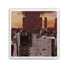 Skyline Skyscrapers Futuristic Sci-fi Panorama Memory Card Reader (square) by Pakemis