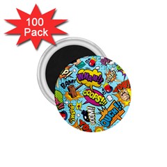 Comic Elements Colorful Seamless Pattern 1 75  Magnets (100 Pack) 