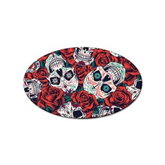 Vintage Day Dead Seamless Pattern Sticker Oval (100 Pack)