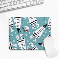 Cute Seamless Pattern With Rocket Planets Stars Small Mousepad