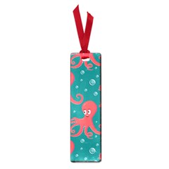 Cute Smiling Red Octopus Swimming Underwater Small Book Marks by Pakemis