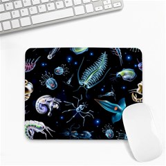 Colorful Abstract Pattern Consisting Glowing Lights Luminescent Images Marine Plankton Dark Backgrou Small Mousepad by Pakemis