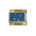 Seamless-galaxy-pattern Gold Trim Italian Charm (9mm) Front