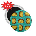 Taco-drawing-background-mexican-fast-food-pattern 2.25  Magnets (10 pack)  Front