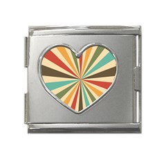 Vintage Abstract Background Mega Link Heart Italian Charm (18mm) by artworkshop