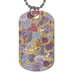 Floral Seamless Pattern With Flowers Vintage Background Colorful Illustration Dog Tag (one Side) by Pakemis