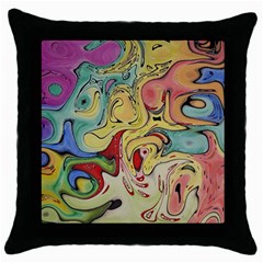 Abstract Art Throw Pillow Case (black) by gasi