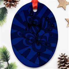 Blue 3 Zendoodle Ornament (oval) by Mazipoodles