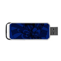 Blue 3 Zendoodle Portable Usb Flash (one Side) by Mazipoodles